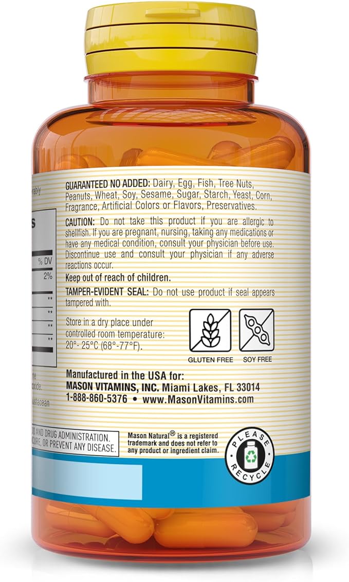 MASON NATURAL Glucosamine Chondroitin with Collagen & Hyaluronic Acid, 45-Day Supply Capsules for Normal Joint, Mobility, Flexibility, & Aging Support, 90 Capsules