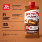 Premier Protein Shake, Chocolate Peanut Butter, 30g Protein, No Added Sugar, 24 Vitamins & Minerals to Support Immune Health, 11 fl oz, 12 Pack