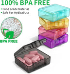 Cute Small Travel Pill Box, Urekt 10 pcs Mini Pocket Pill Organizer Daily Single Pill Containers Portable Medicine Holder for Purse Vitamin Fish Oil Supplements