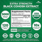 Organic Hormone Balance for Women | Organic Black Cohosh & Vitex Chasteberry Supplements for Women for Cycle Regulation Fertility Support & Overall Hormonal Balance | ISO Lab Tested (120 Servings)