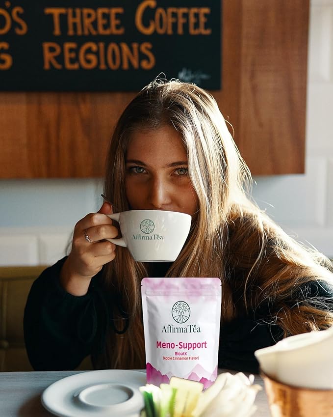 Meno-Support BloatX Organic Menopause Relief: Balances & Supports Hot Flashes, Hormones, Moods Swings, Night Sweats, & Bloating with Black Cohosh, Red Clover & Dong Quai. Natural Fresh Lemon Flavor.