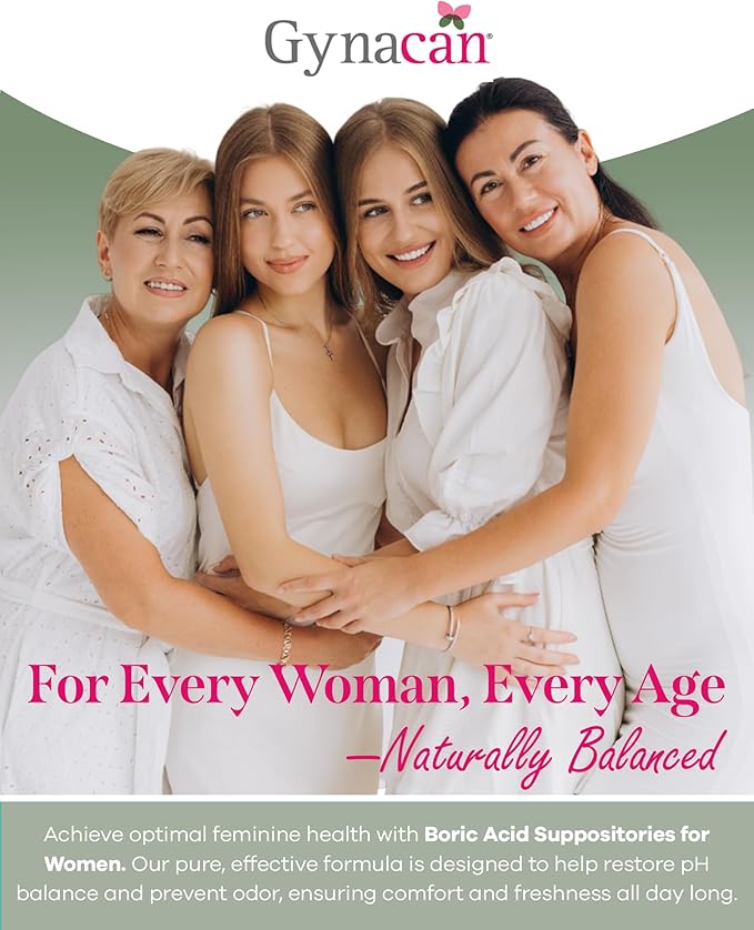 Boric Acid Vaginal Suppositories Advanced Feminine pH Balance Support, Odor Control & Itch Relief, Pure & Gentle Intimate Care, Easy-Insert Applicator