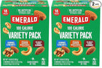 Emerald Nuts Mixed Nuts Variety Pack 18ct (2-Pack), 100-Calorie Individual Packs, Features Dry Roasted Almonds, Natural Almonds & Walnuts, and Roasted & Salted Cashews