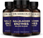 Dr. Mercola Gallbladder Enzymes - Gallbladder & Digestive Health Support - Includes Pancreatic Protease, Amylase & Lipase - Non-GMO, Gluten-Free & Soy-Free - 90 Delayed Release Capsules (90 Servings)