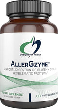 Designs for Health AllerGzyme Digestive Enzymes Supplement - Supports Digestion of Gluten, Dairy + Problematic Proteins with Protease + Bromelain - Non-GMO + Dairy Free (60 Capsules)