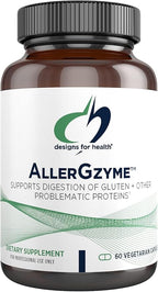 Designs for Health AllerGzyme Digestive Enzymes Supplement - Supports Digestion of Gluten, Dairy + Problematic Proteins with Protease + Bromelain - Non-GMO + Dairy Free (60 Capsules)