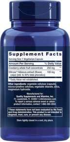 Life Extension Optimized Cran-Max®, Cranberry Whole Fruit Concentrate with Hibiscus Extract, Best in Class Support for Female Urinary Tract Health, Gluten-Free, Vegetarian, Non-GMO, 60 Capsules