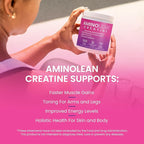 AminoLean Creatine for Women and Men, Pure Micronized Creatine Monohydrate Powder Supplement for Muscle Toning, Mood Support, Energy Boost, and Brain Health, 300g
