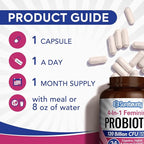 Probiotics for Women, 120 Billion CFU 34 Strains, Prebiotics, Digestive Enzymes, Cranberry, 4-in-1 Feminine Probiotic, Digestive, Vaginal, Immune Support, 30ct