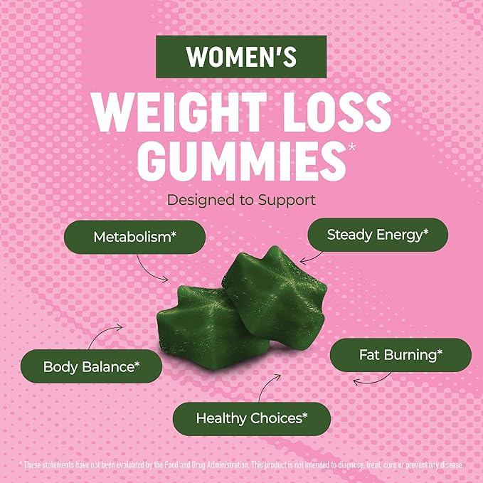 Women’s Fat Burner Gummies for Weight Loss | Green Tea, Green Coffee Bean, Garcinia Cambogia & Ketones | Fat Burners for Women Weight Loss Gummies | Green Tea Fat Burner Supplements | 60 Count