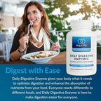 Equilife Daily Digestive Enzyme Supplement with Bromelain, Lactase, and Lipase, Supports Digestion of Protein, Fiber, Carbs and Fats, Gluten Free, Vegan, Non-GMO, 90 Capsules