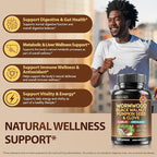 Wormwood Black Walnut Clove Cleanse for Humans - Natural Gut Cleanse & Digestive Health with Pumpkin Seed Garlic Oregano Neem Papaya Turmeric Diatomaceous Earth Probiotic Supplement Vegan Capsules