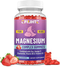 Kids Magnesium Gummies-Magnesium Glycinate Gummies for Kids Supplement-w/Zinc, Chamomile, Omega-3, Vitamin B6, D3 - for Sleep, Relaxation, Brain, Bones, Children's Calm, Sugar Free Strawberry 60ct