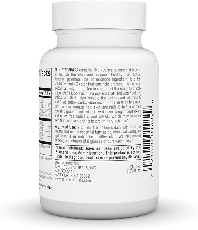 Source Naturals Skin Eternal Tablet with DMAE, LIPOIC Acid, & C Ester - 60 Tablets