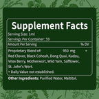 Red Clover Extract Menopause Support Drops for Women Health Balance, Dong Quai & Black Cohosh Supplement Tincture for Hot Flashes Relief, Bone Health Support w/Wild Yam. 2oz