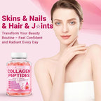 Collagen Gummies for Women, Sugar-Free Hydrolyzed Collagen Gummy with Type I, II, III, V, X Collagen Peptides, Biotin, Hyaluronic Acid & MultiVitamins, Promote Skin/Hair/Nail/Bones, 120 Cts