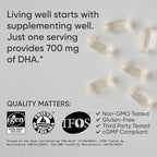 Sports Research® DHA Omega-3 Fish Oil 700 mg – Single Source Wild-Caught Fish – Supports Brain Health* – Burpless, Non-GMO, Gluten-Free, Sustainably Sourced – 90 Softgels