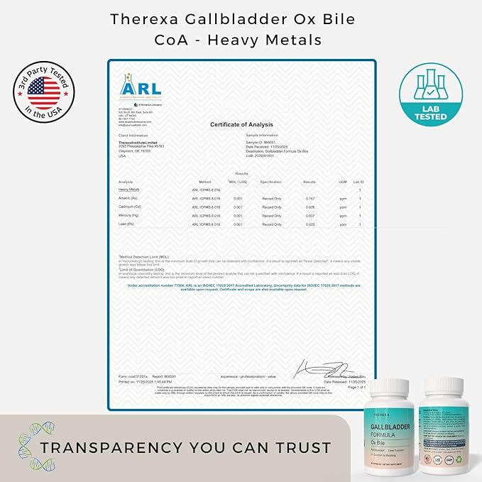 Ox Bile Supplements for No Gallbladder - Ox Bile Digestive enzymes, Purified Bile Salts, Gallbladder Supplements Complex Formula, 90 Capsules