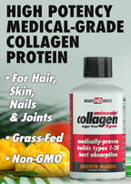 HEALTH DIRECT AminoSculpt Sugar-Free Collagen Supplement - High Potency Medical-Grade Protein for Hair, Skin, Nails & Joints, Grass-Fed, Non-GMO, Liquid Collagen - Smooth Mango - 15 Fl Oz