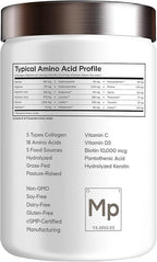 Codeage Multi Collagen for Women & Men Biotin 10000mcg Keratin, Protein Powder Vitamin C B6 D3, Hyaluronic Acid, Niacin - Hydrolyzed Collagen Coffee Creamer 5 Types - Unflavored - Non-GMO - 11.5oz