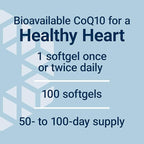 Life Extension Super Ubiquinol CoQ10 with Enhanced Mitochondrial Support, Heart Health Supplement, Maximum Absorption, 50 mg, Non-GMO, Gluten-Free, 100 softgels