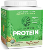 Sunwarrior Brown Rice Protein Powder with Bcaa & Amino Acids Raw Rice Protein Shake Gluten Free Low Carb Dairy Free | Plant Based Classic Sprouted Brown Rice Protein Powder Natural 750g