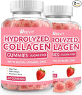 Sugar Free Collagen Gummies for Women, Collagen Protein Type I,II,III,V,X with Biotin Vitamin C D B12, Hydrolyzed Collagen Peptides Gummies for Immune Digestion Skin Hair Nails Energy Bone