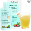 7 Days Colon Cleanse Liquid Beverage Gut Health Detox & Clean for Women & Men, 24 Fruit Vegetable Complex Probiotic Drink for Bowel Movements, Immune Support, Gut Flora Improvemen Supplement