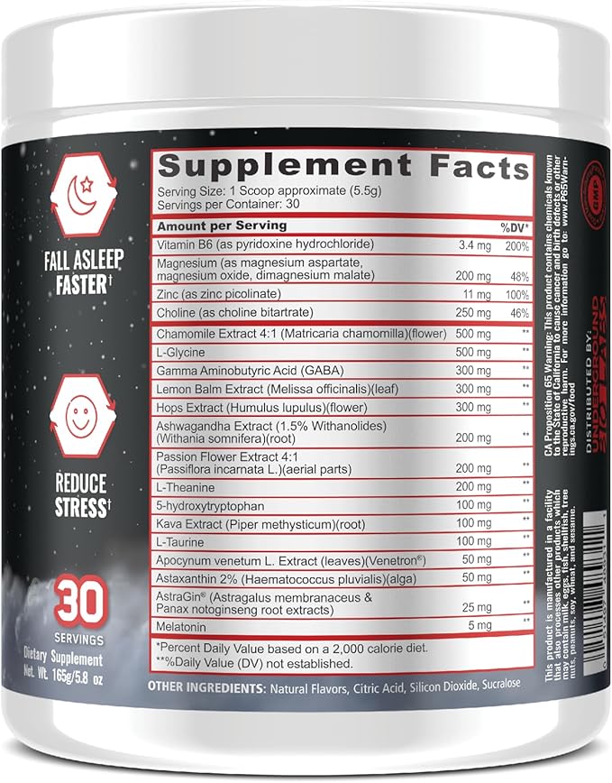 Underground Bio Labs Panda Supps – Sleepy 3.0 Natural Sleep Aid Formula: 5mg Melatonin, 300mg GABA, Chamomile Extract (Citrus Mango) 30 Servings