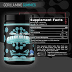 Gorilla Mind Creatine Gummies - Third-Party HPLC Tested | 5g Creapure® Creatine Monohydrate | Verified Potency & Purity | Strength · Power · Lean Muscle | No Added Sugar | Blue Raspberry Flavor