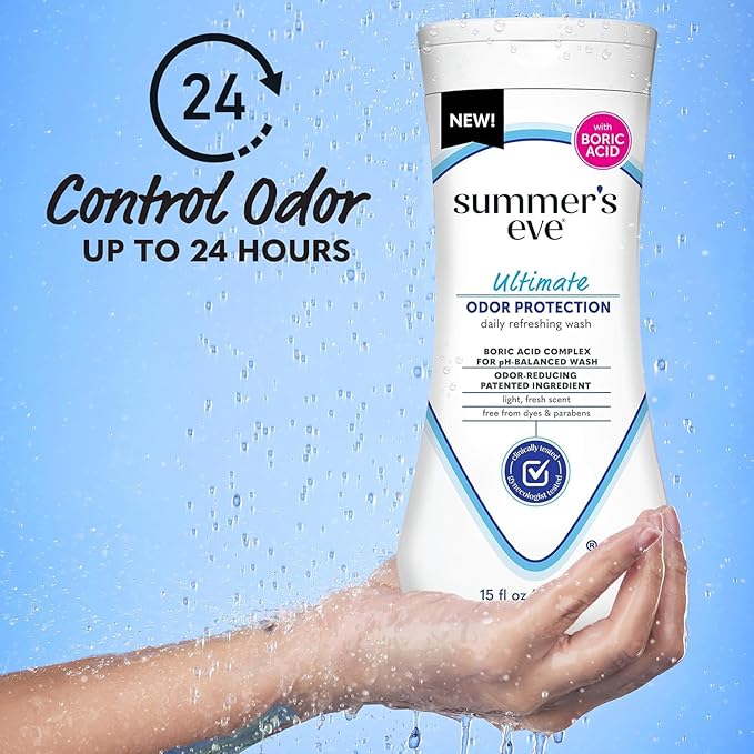 Summer's Eve Ultimate Odor Protection Bundle; 15oz Cleansing Wash, 32ct Feminine Wipes, 2oz Deodorant Spray, 3oz Whole Body Deodorant
