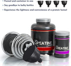 4 Pcs Protein Powder Container, Portable Protein Powder Travel Container, Protein Powder Funnel, Water Bottle Funnels for Powder Mixes, Pre Workout/Gym Supplement Funnel Keychain (4*50 ML)