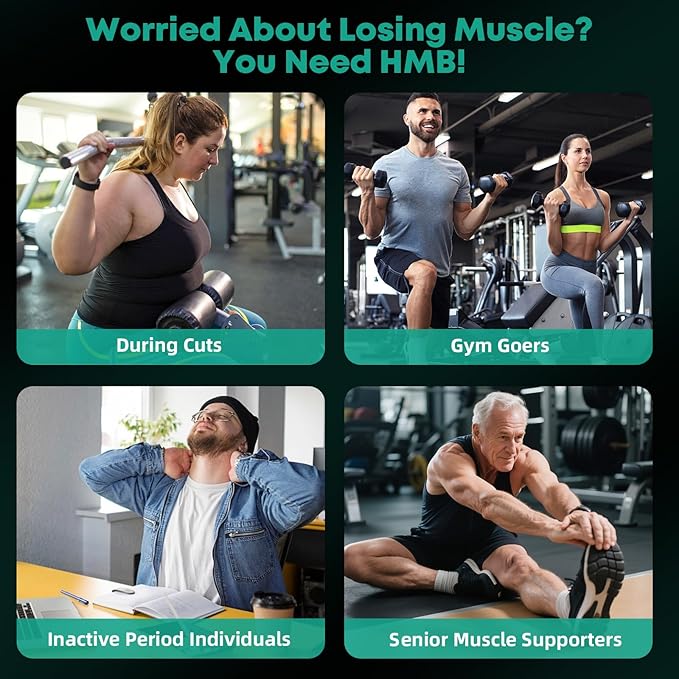 HMB and Leucine Amino Acid Gummies: HMB Supplements for Men Women with L-Glutamine for Muscle Growth Fast Workout Recovery, Sugar Free Vegan Non-GMO Green Apple Flavored 30 Day Supply