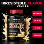 ALLMAX ISOFLEX Pure Whey Isolate Protein Powder - Gluten Free, Low Lactose, Sugar-Free - High-Protein, Clean, Keto-Friendly for Pre Post Workout Supplement for Women and Men | Vanilla, 5lb