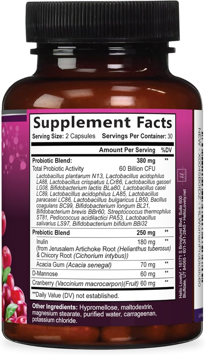 Probiotics for Women - Prebiotic and Probiotic Blend 60 Billion CFU Per Serving - 16 Strain Women's Probiotic for pH Balance & Vaginal Support - Digestive & Immune Support, Bottled USA - 60 Capsules