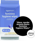 Amazon Basics Flushable Feminine Hygiene Wipes, pH Balanced, Gynecologist Tested, Septic and Sewer Safe, Fresh Scent, Alcohol Free, 168 Count (4 Packs of 42)