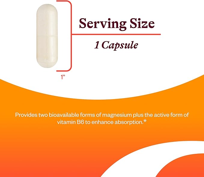 Seeking Health Magnesium Plus - Formula with Vitamin B6 - Magnesium Malate & Glycinate Supplement to Support Bone Health, Sleep & Feelings of Calm - 100 Capsules