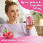 2 Pack Alpha Lipoic Acid Gummies 600mg, High Absorption Chewable ALA Supplement for Antioxidant Support, Raspberry Flavor, Vegan, Sugar Free, 120 Count