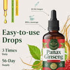 HERBAMAMA Panax Ginseng Root Tincture - Immune & Overall Support with Korean Red Ginseng Supplement - Vegan, Non-GMO, Alcohol & Sugar-Free Herbal Drops, 56-Day Supply