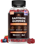 Effective Nutra Saffron Gummies for Adults 88.5mg - Mood Support & Stress Relief with GABA, Passion Flower - 5-in-1 Formula - Sugar-Free, Vegan, Non-GMO, Made in USA - 90 Count (45-Day Supply)