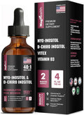 Myo-Inositol & D-Chiro Inositol Supplement for Women - Hormone Balance & Ovarian Support for Women - Ideal 40:1 Ratio, Vitamin D3 + Vitex
