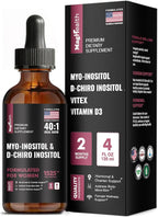 Myo-Inositol & D-Chiro Inositol Supplement for Women - Hormone Balance & Ovarian Support for Women - Ideal 40:1 Ratio, Vitamin D3 + Vitex