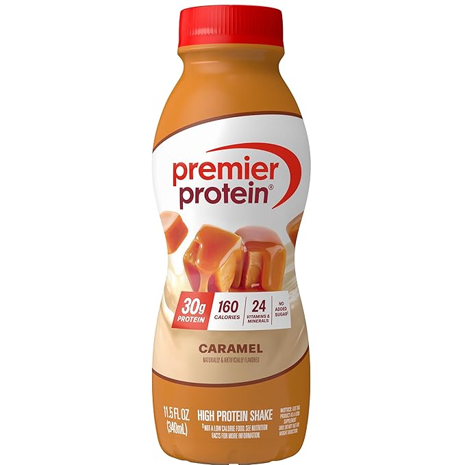 Premier Protein Shake, Caramel, 30g Protein, No Added Sugar, 24 Vitamins & Minerals to Support Immune Health, 11.5 fl oz, 1 Pack