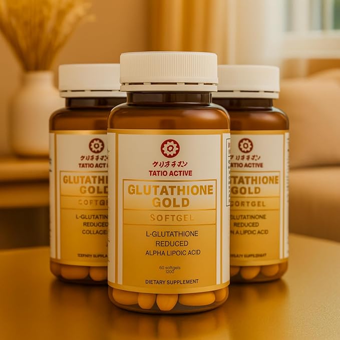 Made in Japan Advanced Gold Glutathione Capsules with Collagen, Vitamin C, and Antioxidants Supplement for Radiant, Youthful-Looking Skin, Collagen Production & Even Skin Tone – 3 Bottles