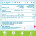 ChiQwench 500 MG Calcium Supplement with Vitamin D3 & K2, Zinc, Magnesium & Prebiotics. Kids Vitamins for Kids' Height. Bone Strength, High Absorption, Orange Chewables, Non-GMO, Gluten Free, 60 Tabs
