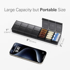 Barhon Pill Organizer Large, Weekly Medicine Pill Organizers, 7 Day Pills Box Case Travel for Big Vitamin Supplements Fish Oil, Light Purple