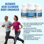 Pure Potassium Bicarbonate Supplement Capsules pH Balance Pills, High Potassium Electrolytes 1200mg Serv. USA Made Potassium Bicarbonate Food Grade, Acid-Alkaline Balance Immunity Endurance 2-Pack