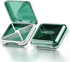 DUBSTAR Daily Pill Organizer,4 Compartments Portable Travel Small Pill Case, Pill Box for Purse Pocket to Hold Vitamins,Cod Liver Oil,Supplements and Medication Green