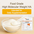 Pure Hyaluronic Acid Powder | Food Grade Hyaluronic Acid Supplements | 60g(2.12oz) | HMW LMW High Molecular Weight Hyaluronic Acid Powder| Skin Hydration and Joint Lubrication