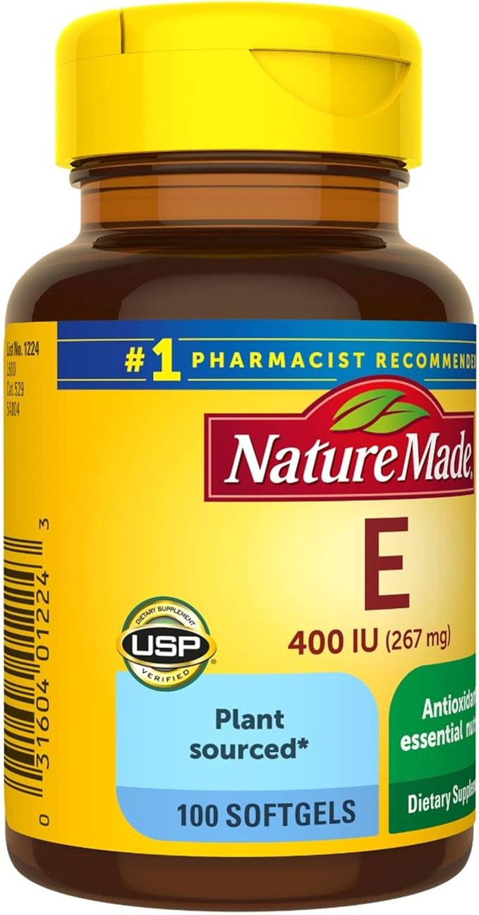 Nature Made Plant Sourced Vitamin E 267 mg (400 IU) d-Alpha Softgels, 100 Count for Antioxidant Support (Pack of 3)